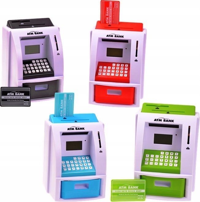 Ramiz Bankomat skarbonka dla dzieci 3+ czarny Interaktywne funkcje + Karta bankomatowa