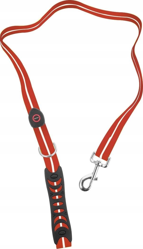 SIGNAL LEASH - Smycz z kolorową iluminacją LED dla średnich i dużych psów, czerwona