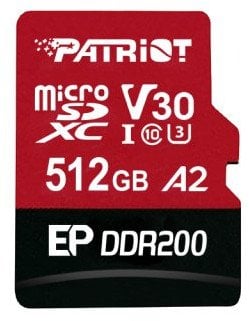 Karta Patriot EP DDR200 MicroSDXC 512 GB Class 10 UHS-I/U3 A2 V30 (PEF512GEP33MCX)