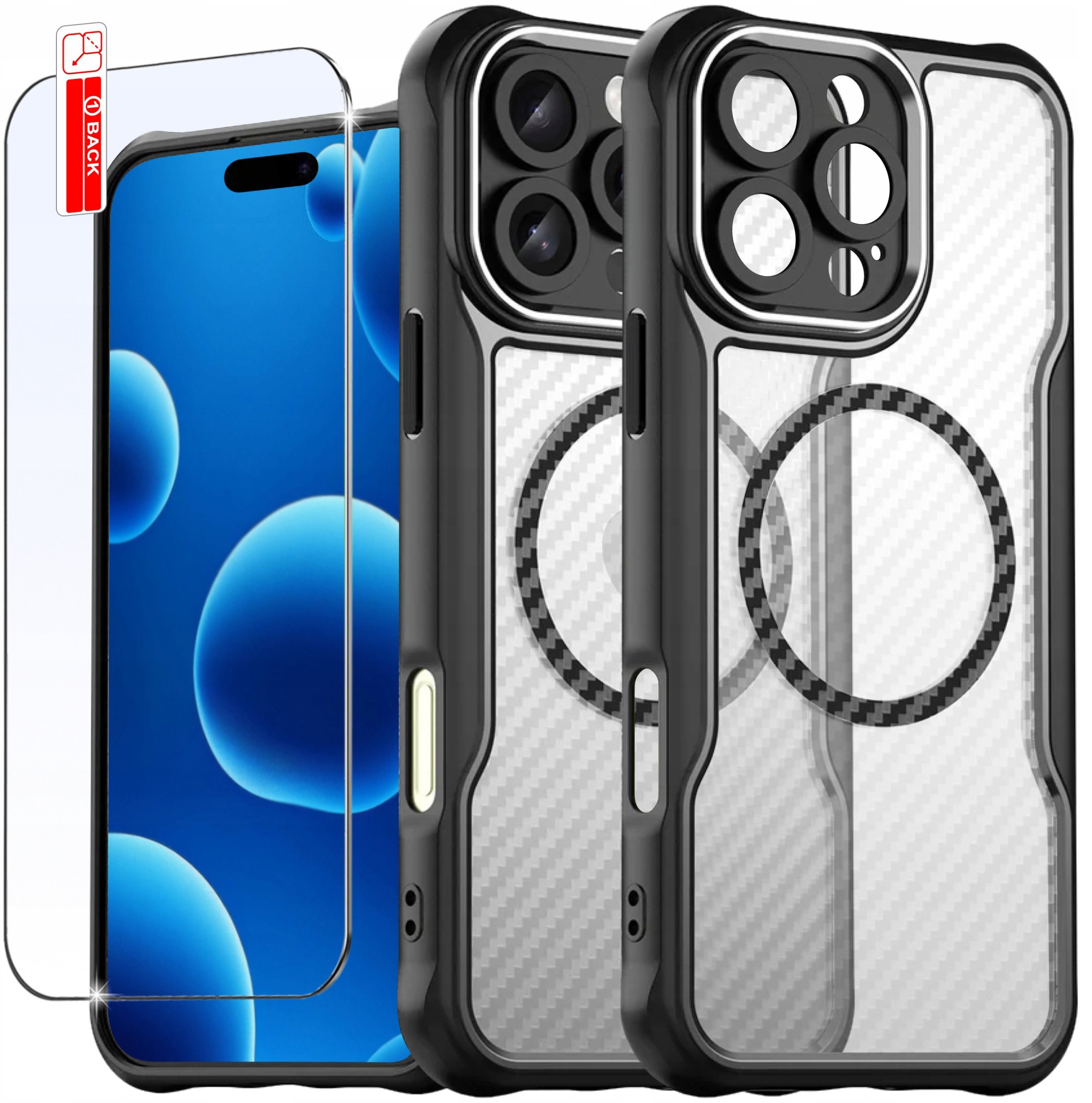 Etui do iPhone 16 Pro Max |do MagSafe, Matowe, Trwałe, Wzmacniane| + Szkło