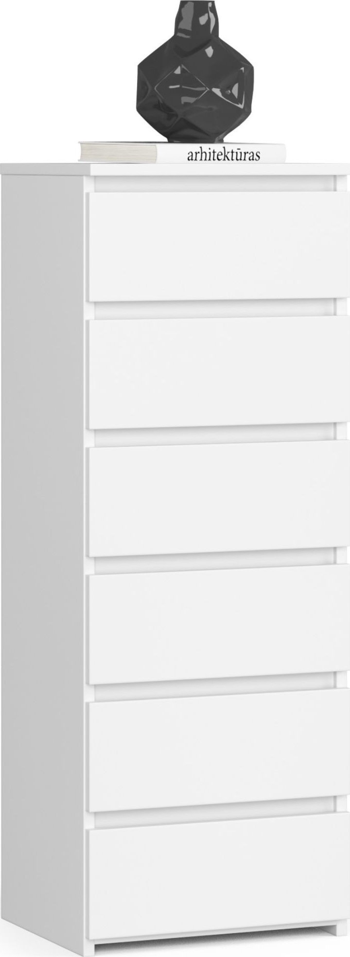 Fabryka Mebli Akord Komoda CL6 40 cm 6 szuflad - biała