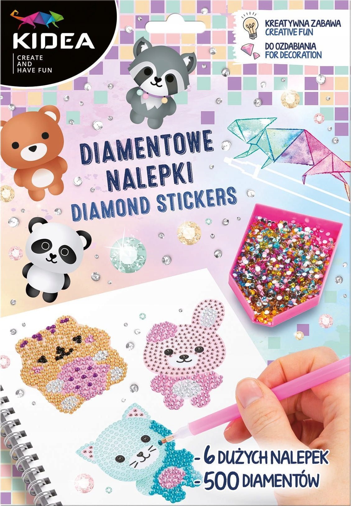 MOZAIKA DIAMENT SPRZYL NAKLEJ WESOLE ZWIERZ KIDE