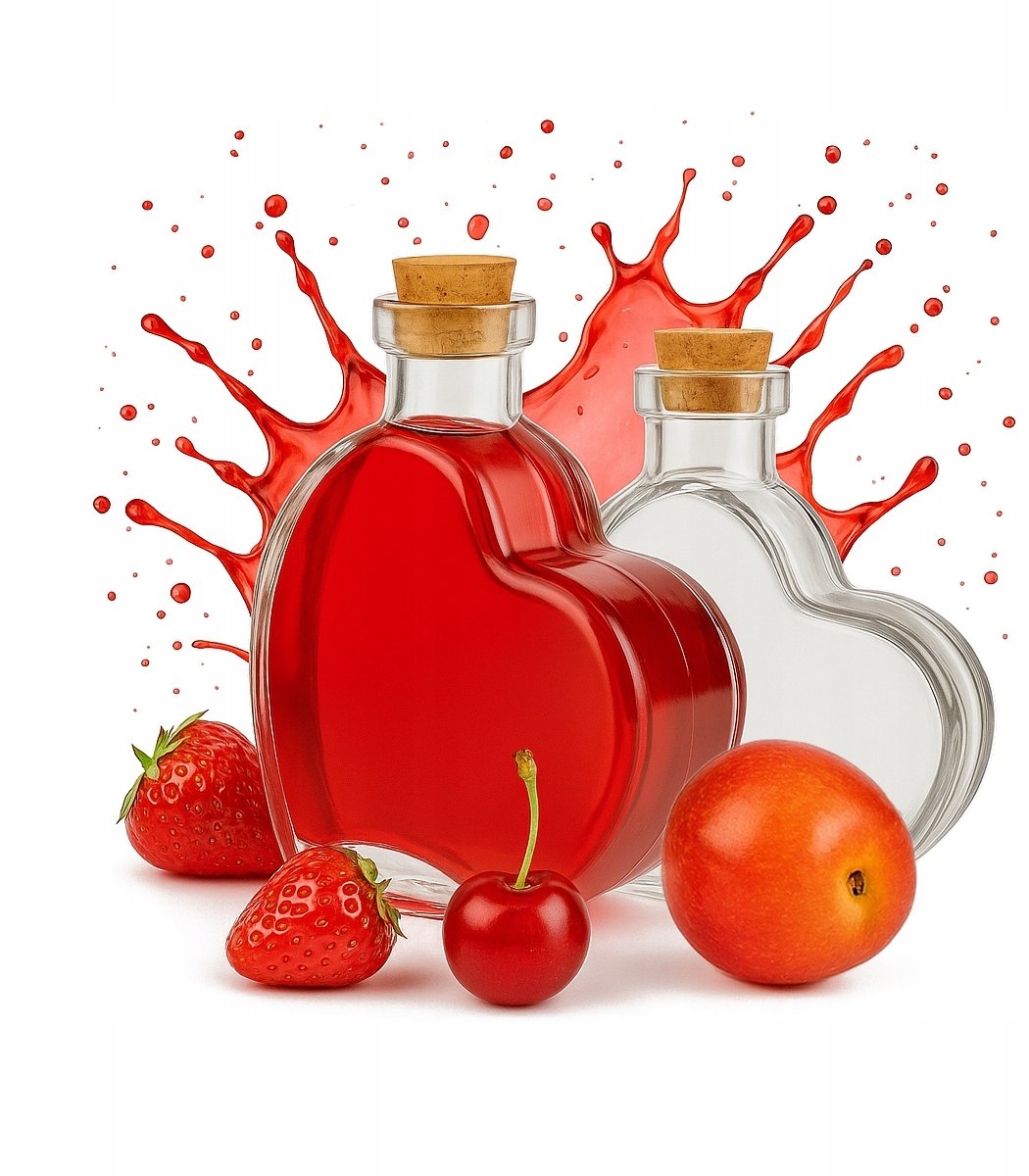 Butelka SERCE 250ml Szklane Butelki na Ślub Prezent Nalewki Wino Likier Sok