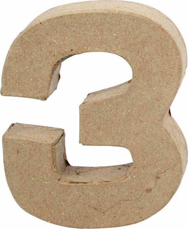 Creativ Company Cyfra 3 z papier-mache H: 10 cm