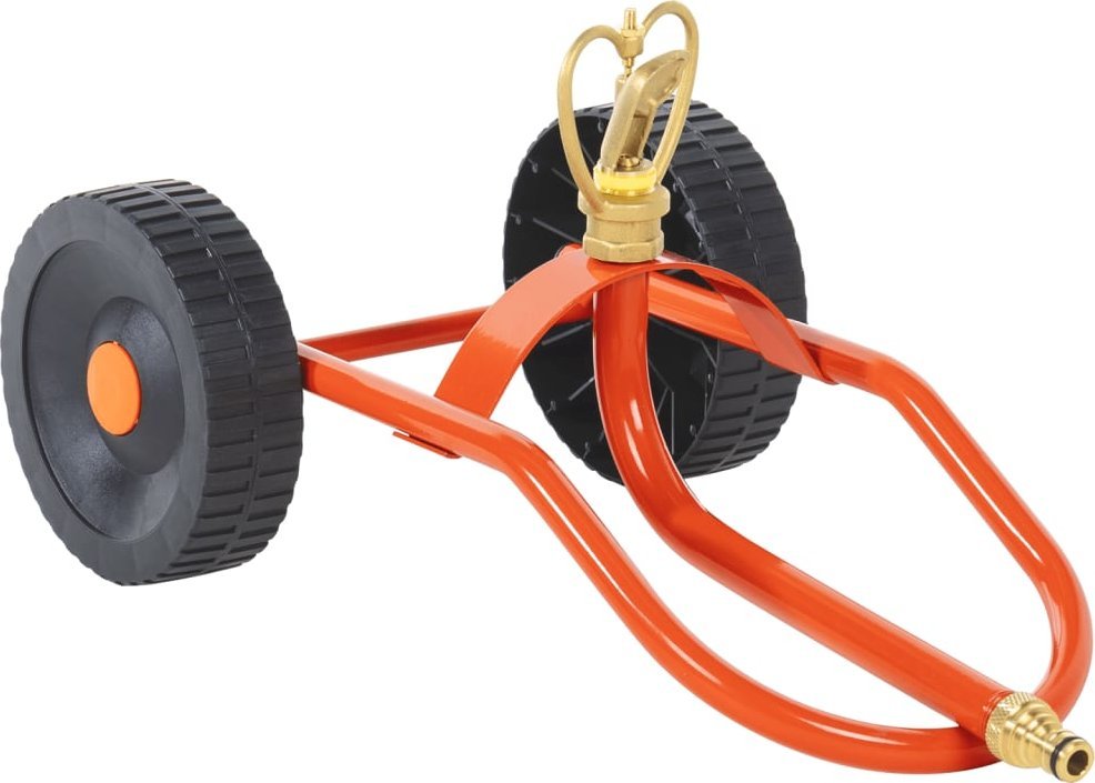 vidaXL vidaXL Zraszacz na kółkach z obrotową głowicą, czerwony, stalowy