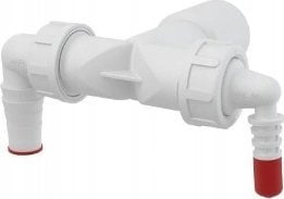 Syfon Alkotest 19953 SYFON PRALKI I SUSZARKI Z ZAW. ZWROTNYM, ODEJŚCIE FI32/40, PRZYŁĄCZE WĘŻA 8-16MM I 17-23MM // S.PRAL/SUSZ.A