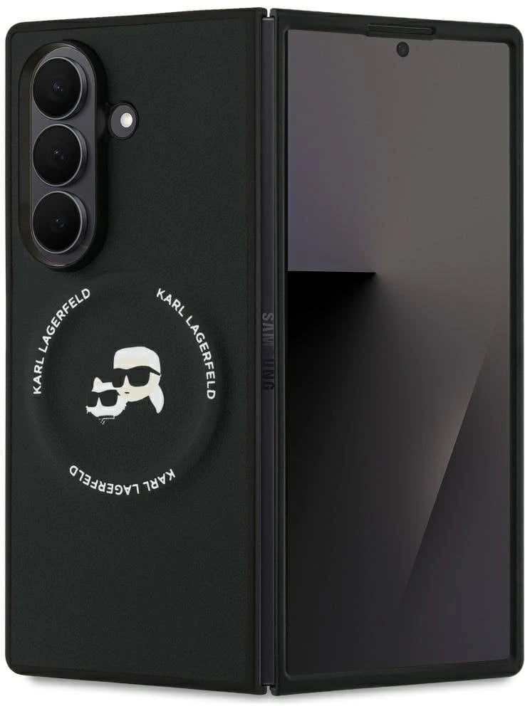 Etui Karl Lagerfeld Karl&Choupette Logo MagSafe na Samsung Galaxy Z Fold7 - czarne