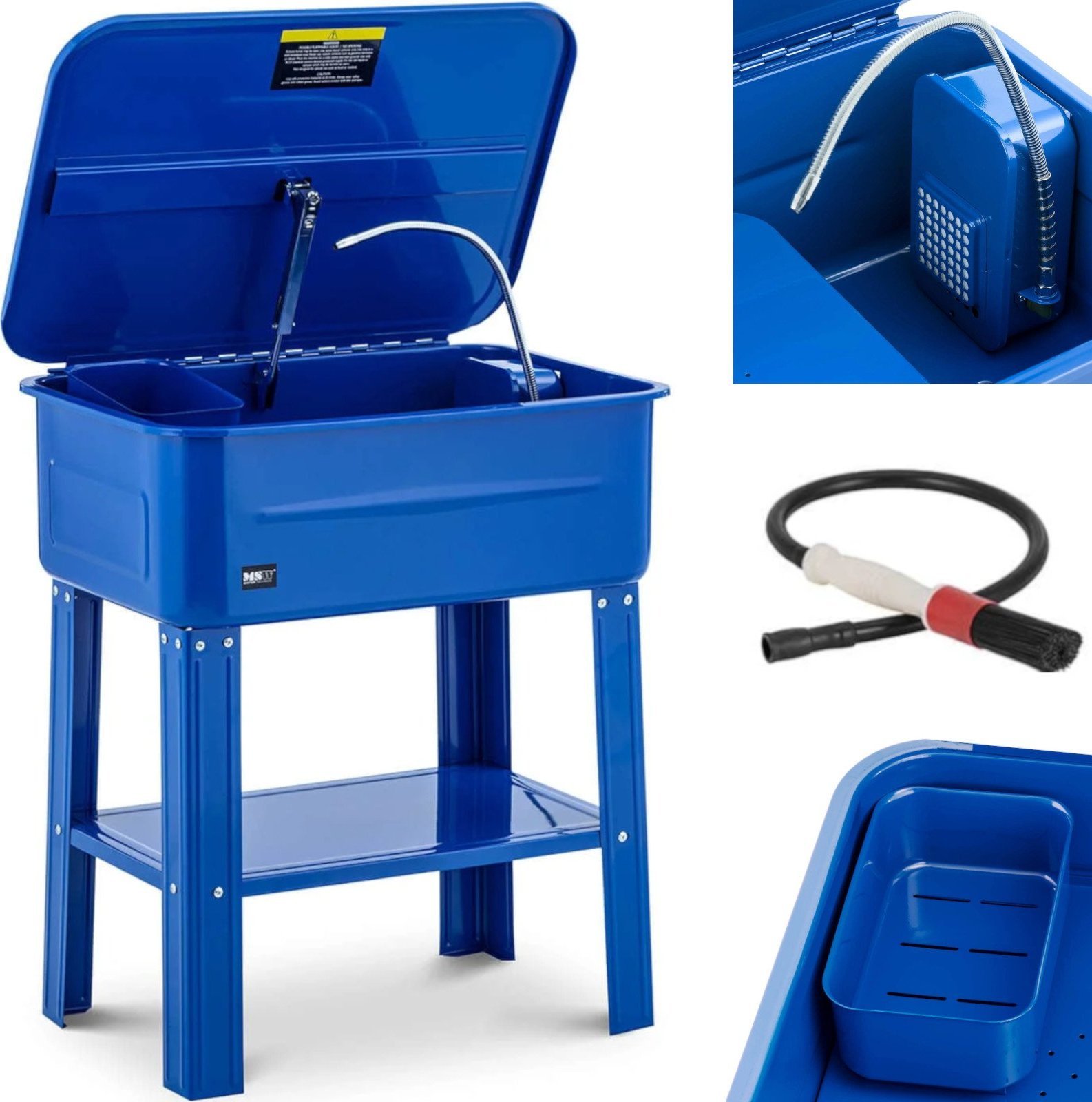 MSW Myjka warsztatowa do narzędzi części samochodowych z pędzlem 75 l 12 l/min Myjka warsztatowa do narzędzi części samochodowych z pędzlem 75 l 12 l/