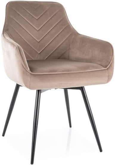 Krzesło fotelowe SERVIO VELVET ciemno beżowe