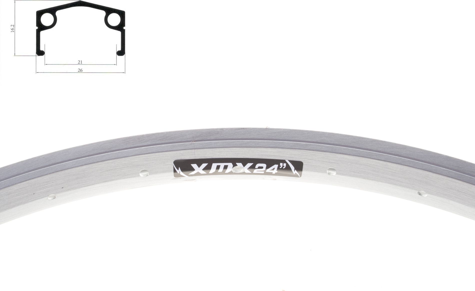 Stars Circle Obręcz XMX 24" aluminiowa 36-otworów srebrna 21x16,2 mm Uniwersalny