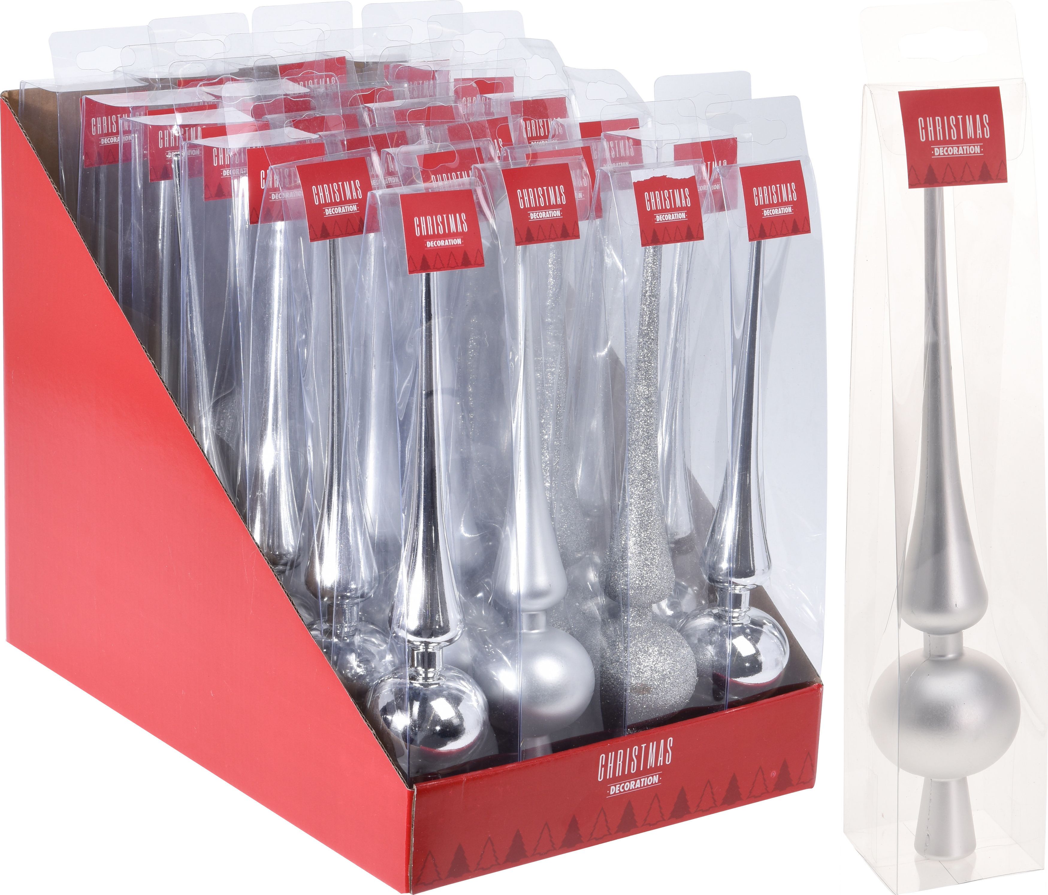 Czubek na choinkę 27.5 cm 3 rodzaje srebrny