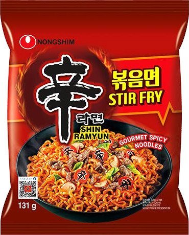 Nongshim Oryginalne danie Shin Ramyun Stir Fry, bardzo ostre 131g - Nongshim