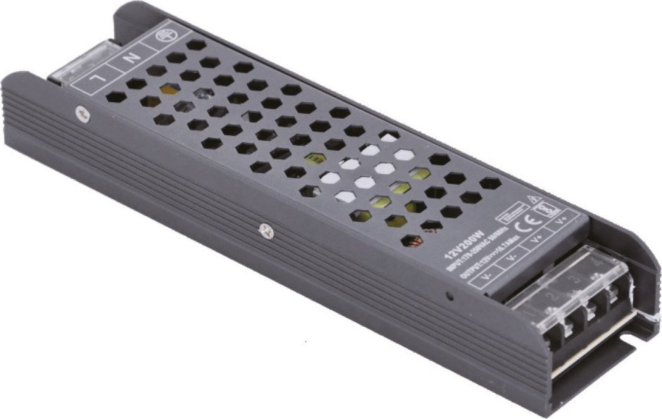 Nextec Zasilacz LED modułowy long graphite ip20 / 12v / 16,66a /200w