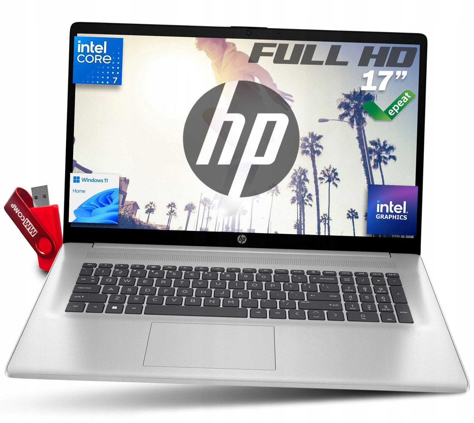 Laptop HP 17 Intel Core 7 32GB 4TB SSD 17.3" 1920*1080 IPS W11 UNIWERSALNY