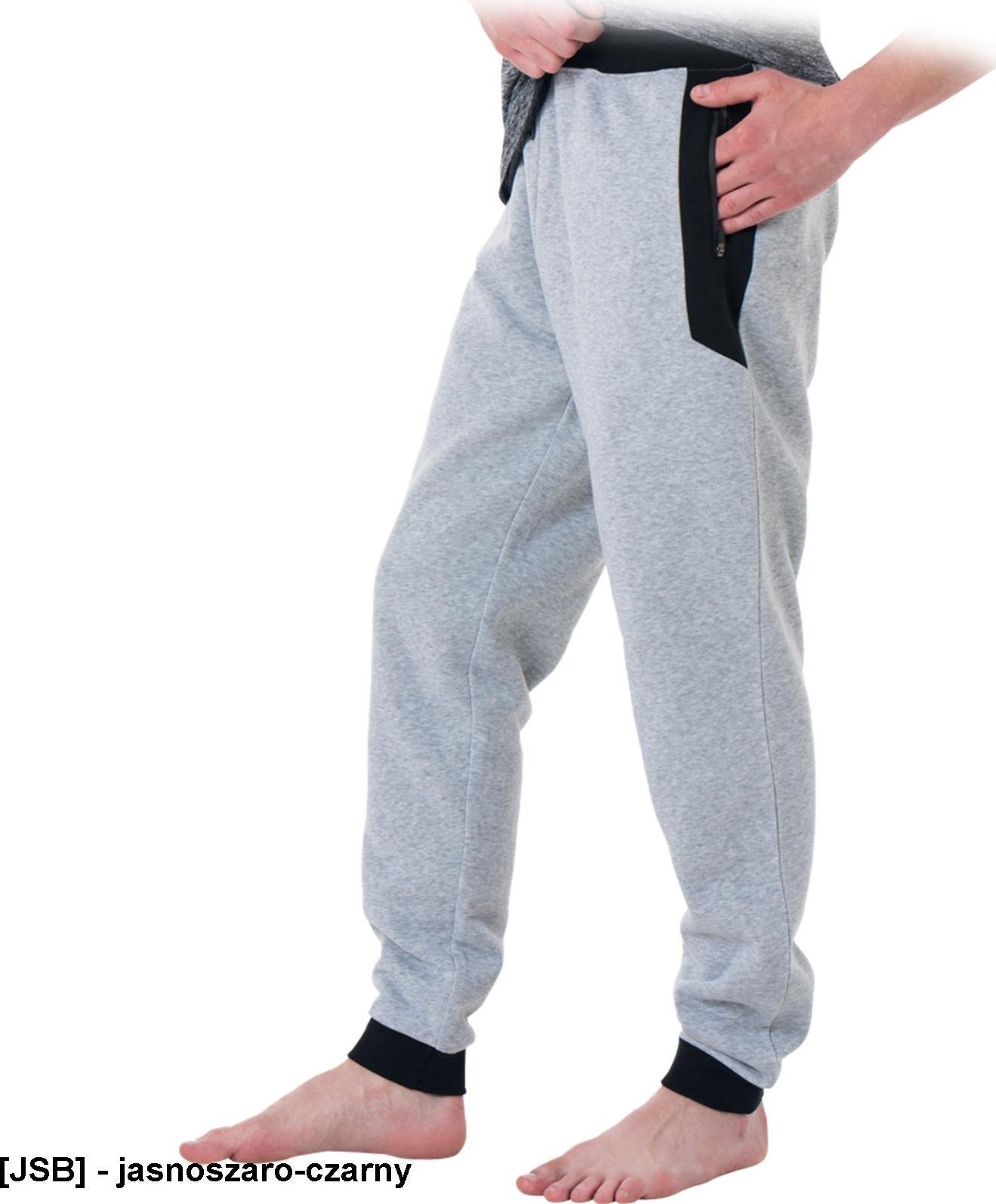 R.E.I.S. SCUTTER - spodnie ochronne do pasa scutter, 100% poliester, 260 g/m2 nogawki zakończone ściągaczem - jasnoszaro-czarny 2XL