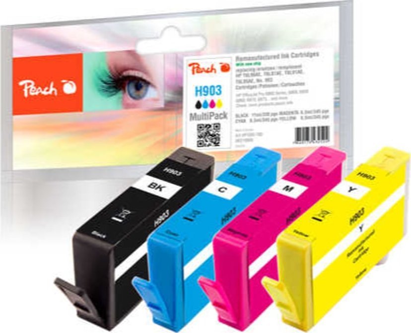 Peach Peach PI300-760 nabój z tuszem 3 szt. Zamiennik Czarny, Cyjan, Purpurowy, Żółty