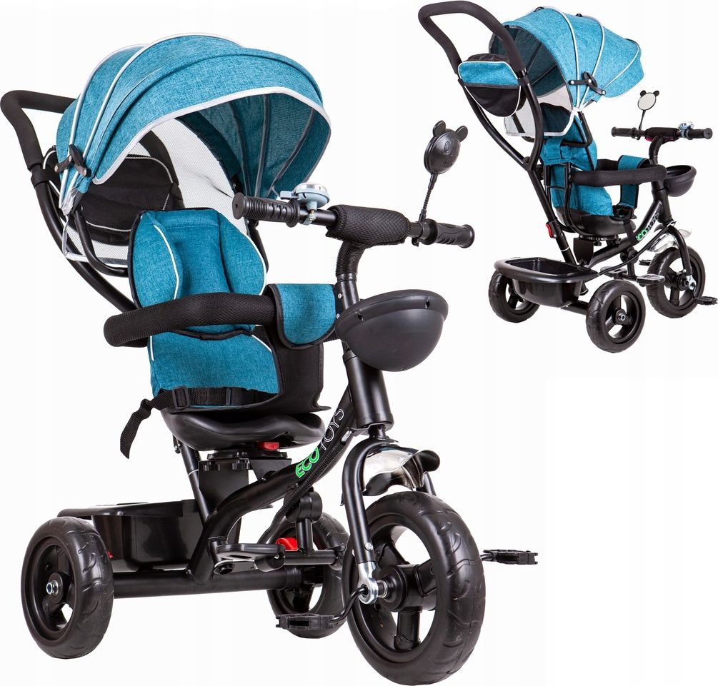 Ecotoys Rowerek trójkołowy, obracane siedzisko, niebieski