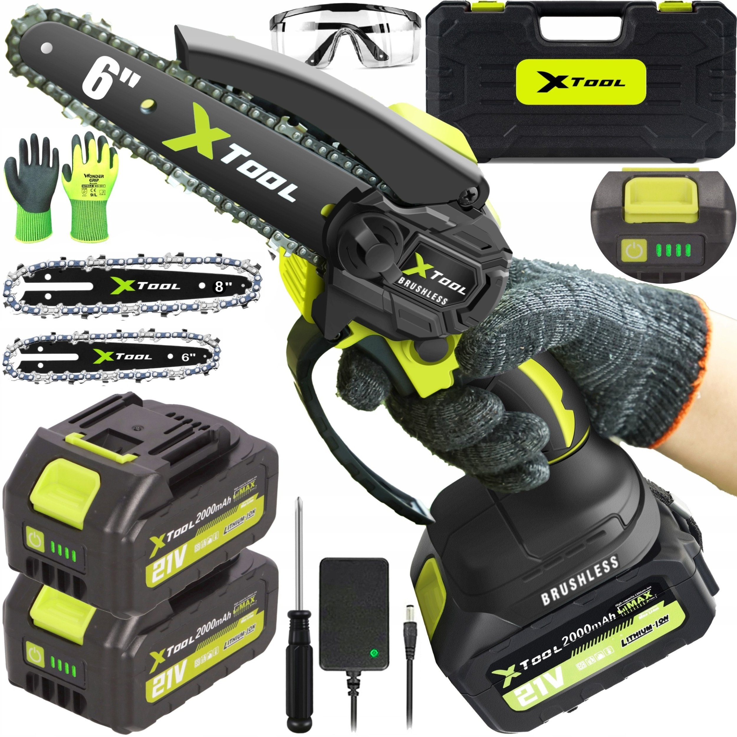 Piła łańcuchowa xTool PIŁA AKUMULATOROWA ŁAŃCUCHOWA BEZSZCZOTKOWA DO GAŁĘZI PILARKA RĘCZNA 6"