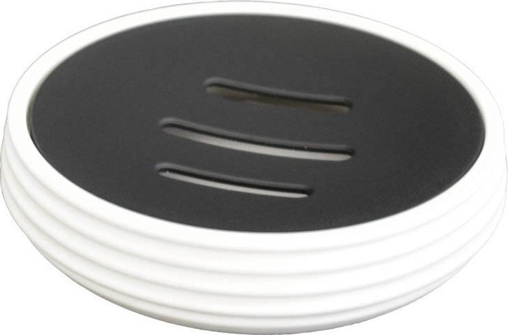 Sepio Mydelniczka łazienkowa biała z czarnymi elementami solidna budowa stylowa