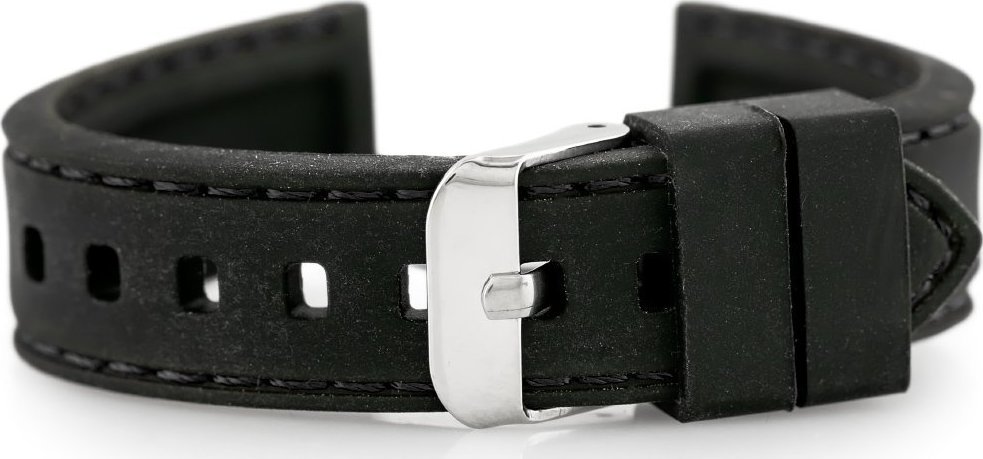 Pasek gumowy do zegarka U20 - czarny 18mm