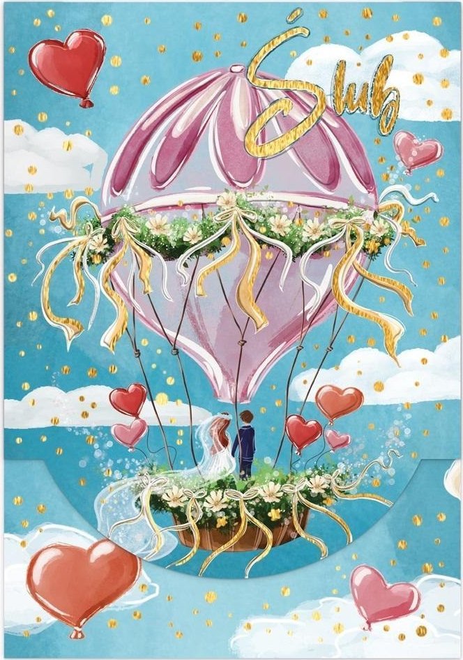 HENRY Karnet B6 ślub balon ślubny pionowy z kieszonką