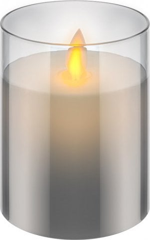 Goobay Świeca LED z prawdziwego wosku w szkle, 7,5 x 10 cm