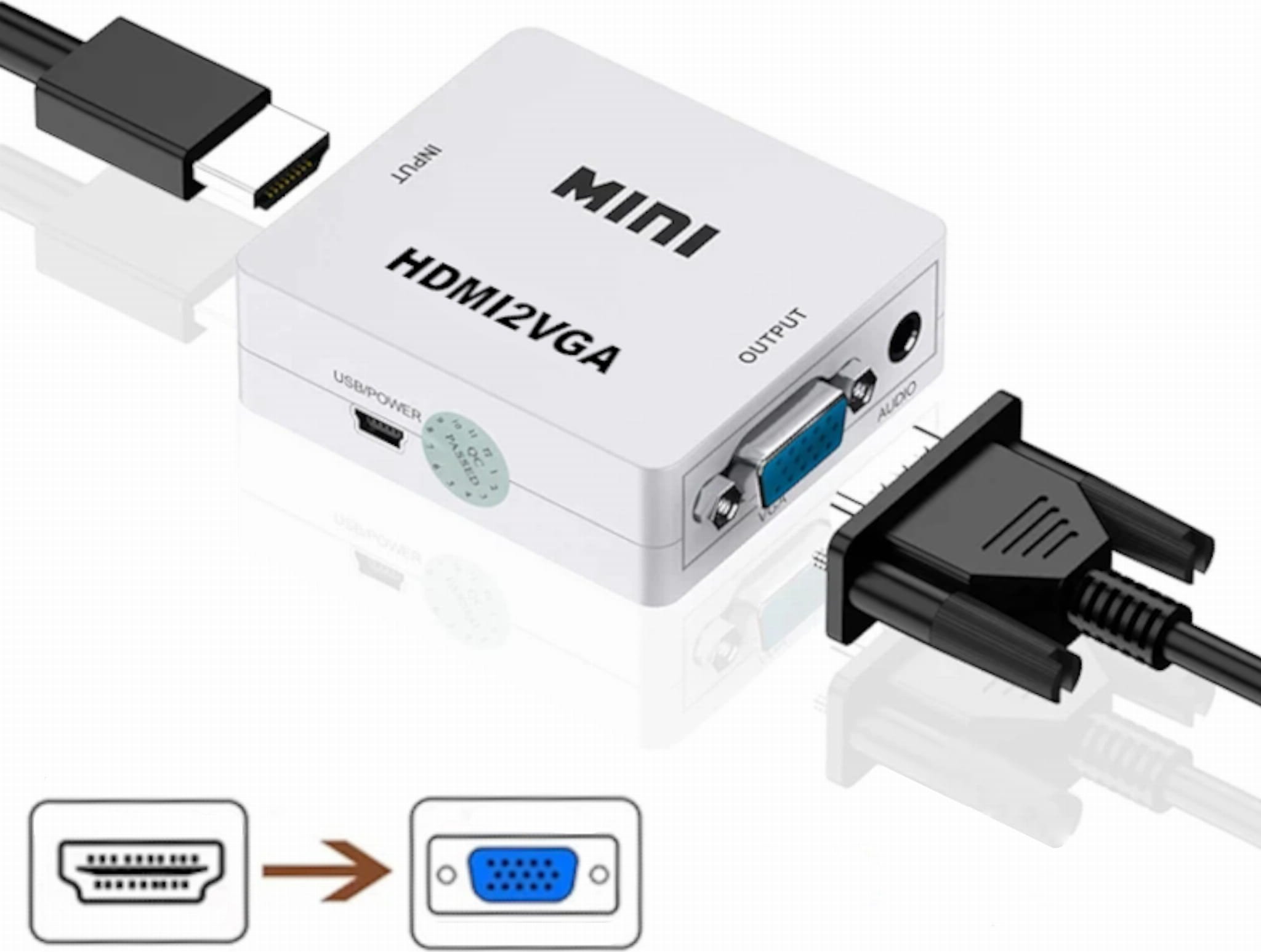 Adapter AV SwiatKabli Konwerter obrazu i dźwięku z HDMI na VGA + audio