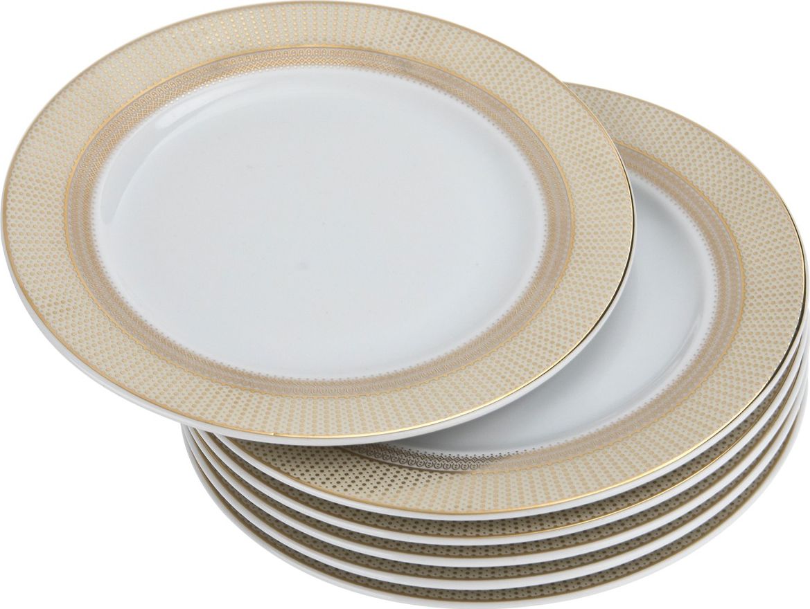 Ćmielów Komplet 6 talerzy deserowych 17cm Amaro Gold