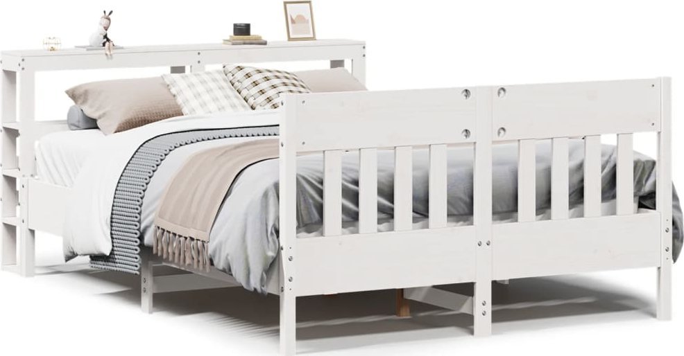 vidaXL vidaXL Rama łóżka bez materaca, biała, 120x200 cm, drewno sosnowe