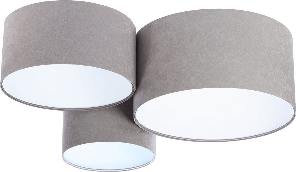 Lampa sufitowa Lumes Szaro-biała welurowa plafoniada - EXX39-Olena