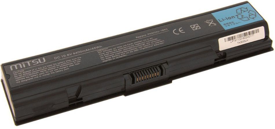 Bateria Mitsu do Toshiba A200, A300, 4400 mAh, 10.8 V (BC/TO-A200)