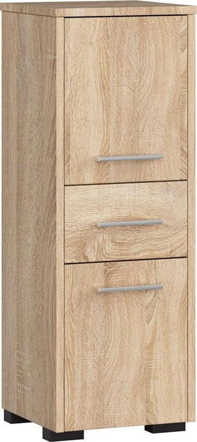 Elior Niski regał łazienkowy z szufladą dąb sonoma - Mireco 3X