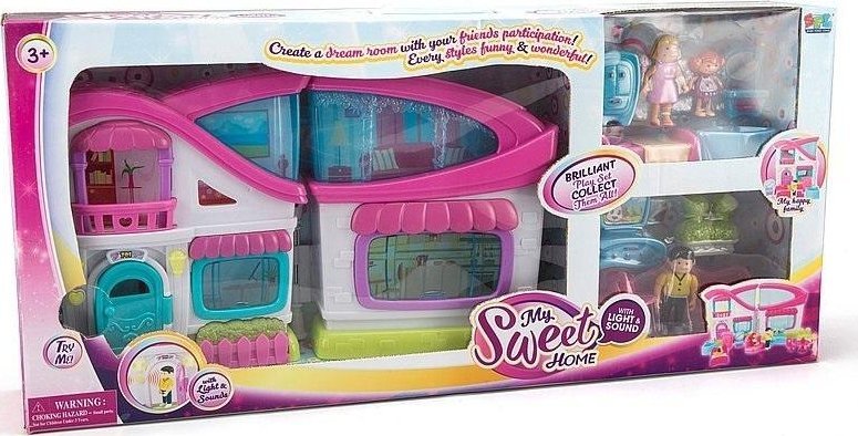 Domek z figurkami i meblami światło dźwięk