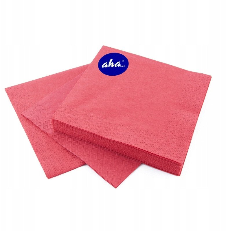 Serwetki AHA, 3-warstwowe, składanie 1/4, 33x33cm, 20 szt., czerwone
