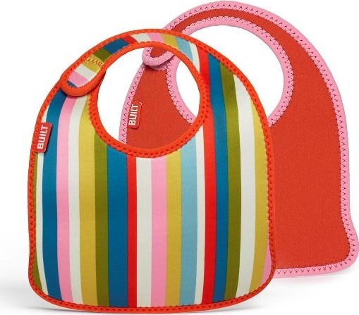 Built Śliniak Mess Mate Baby Pink Stripe 2 szt.