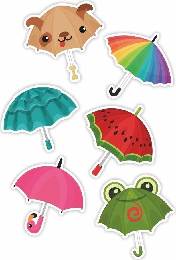 LearnHow Dekoracje okienne dwustronne - Parasole 01 6szt