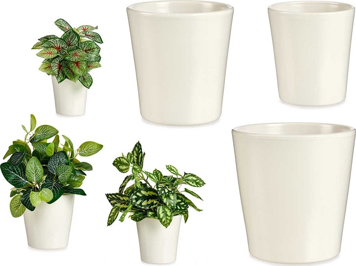 Ibergarden Białe osłonki na doniczki SIMON, 3 sztuki