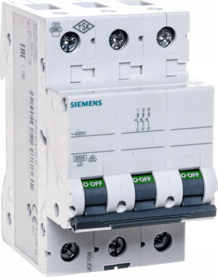 Siemens Wyłącznik nadprądowy 3P C 32A 6kA AC/DC (5SL6332-7)
