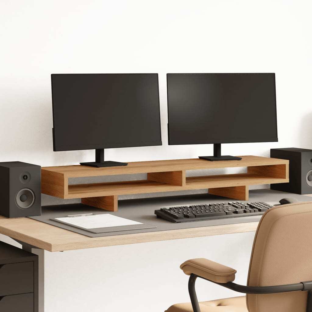 vidaXL Podstawka pod monitor, dąb artisanal, 100x27x15 cm