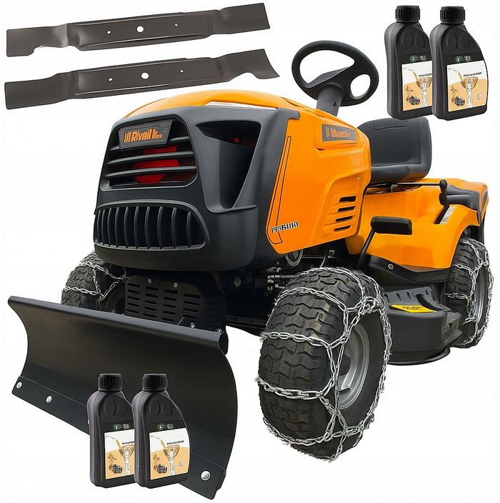 Traktorek ogrodowy traktor Riwall RLT 92 TRD + pług 12,5 KM, kosz 245 L