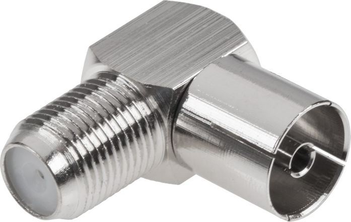 Złącze gn. TV-gniazdo F kątowe metal