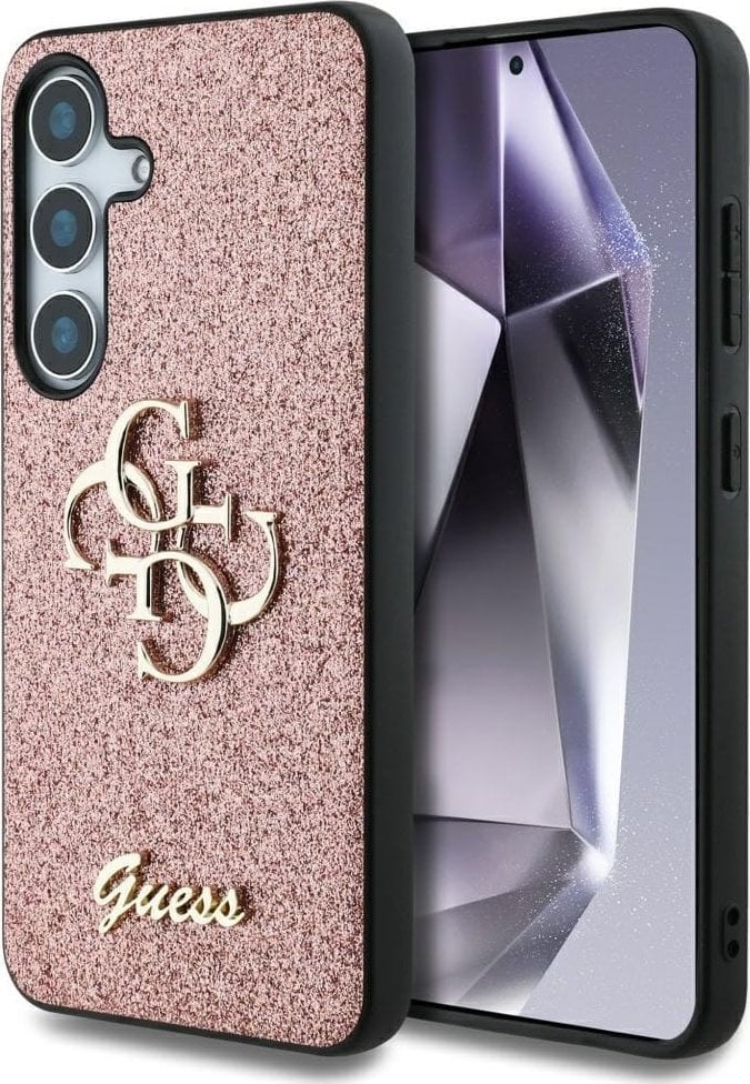 GUESS futerał do SAMSUNG S25 GUHCS25SHG4SGP (Fixed Glitter Big 4G) różowy
