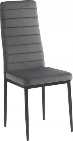 kontrast Krzesło tapicerowane nowoczesne do jadalni salonu welurowe Mark8 szare