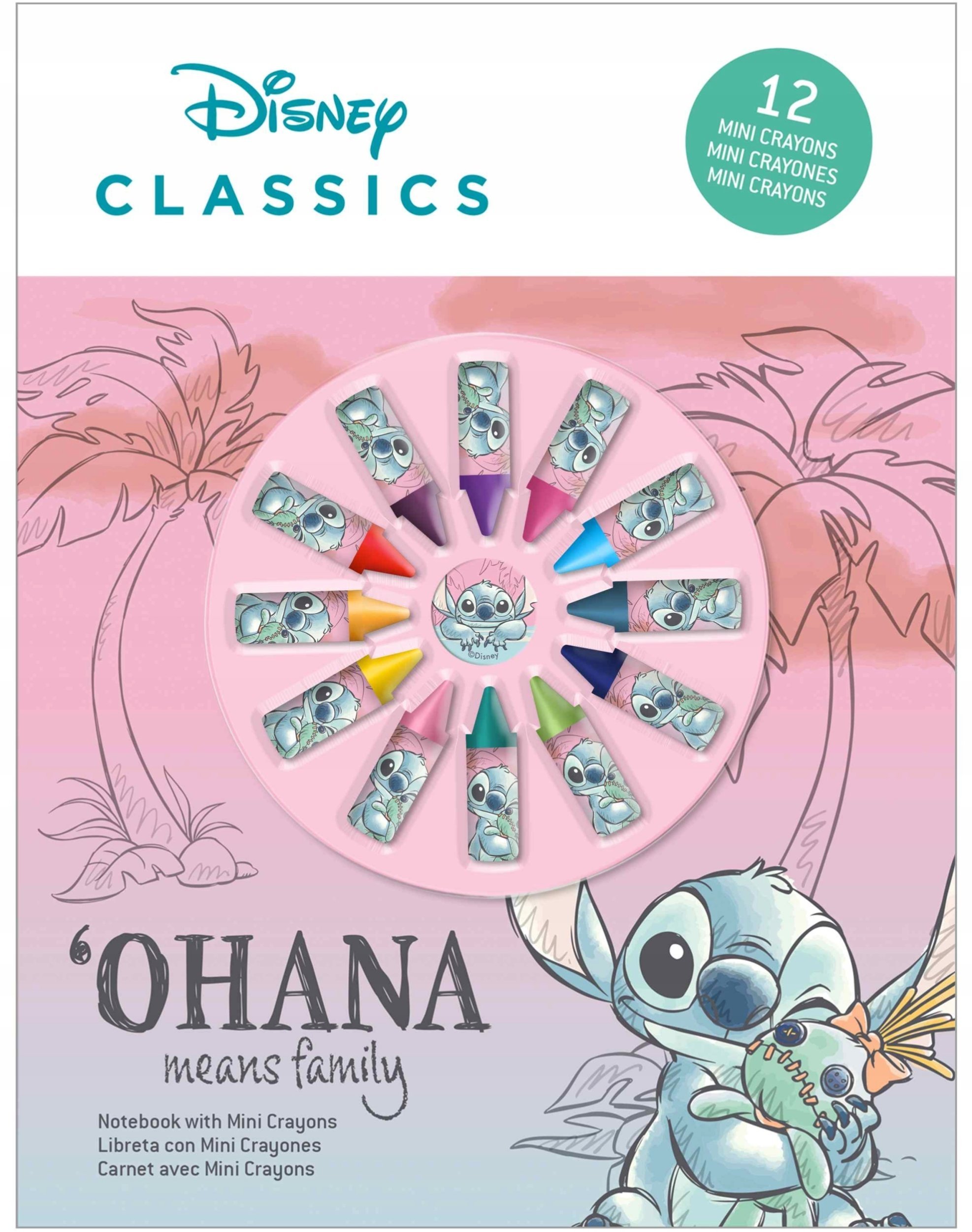 Zestaw do kolorowania z mini kredkami Stitch