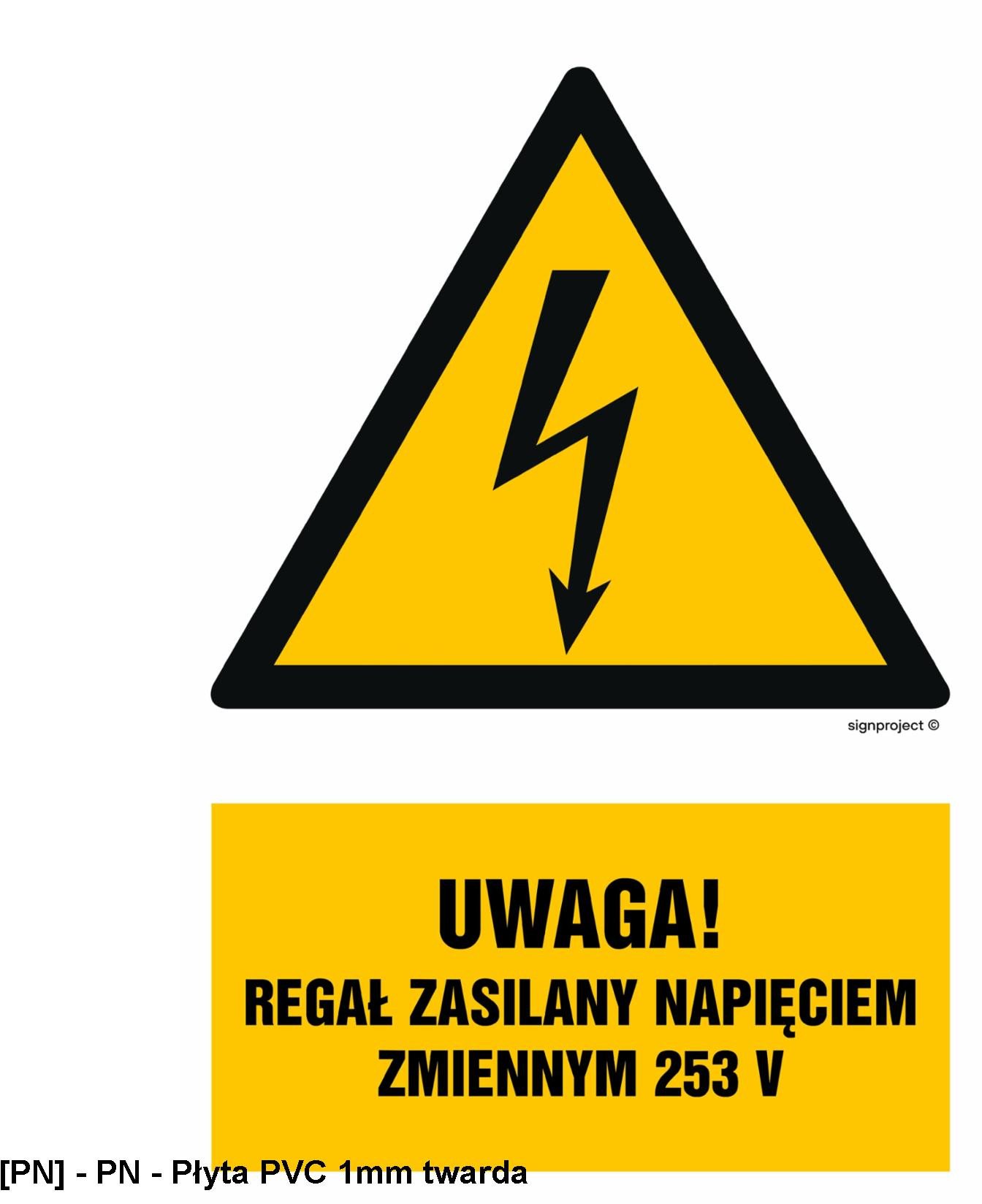 HA027 - Uwaga regał zasilany napięciem zmiennym 253 V 100x150