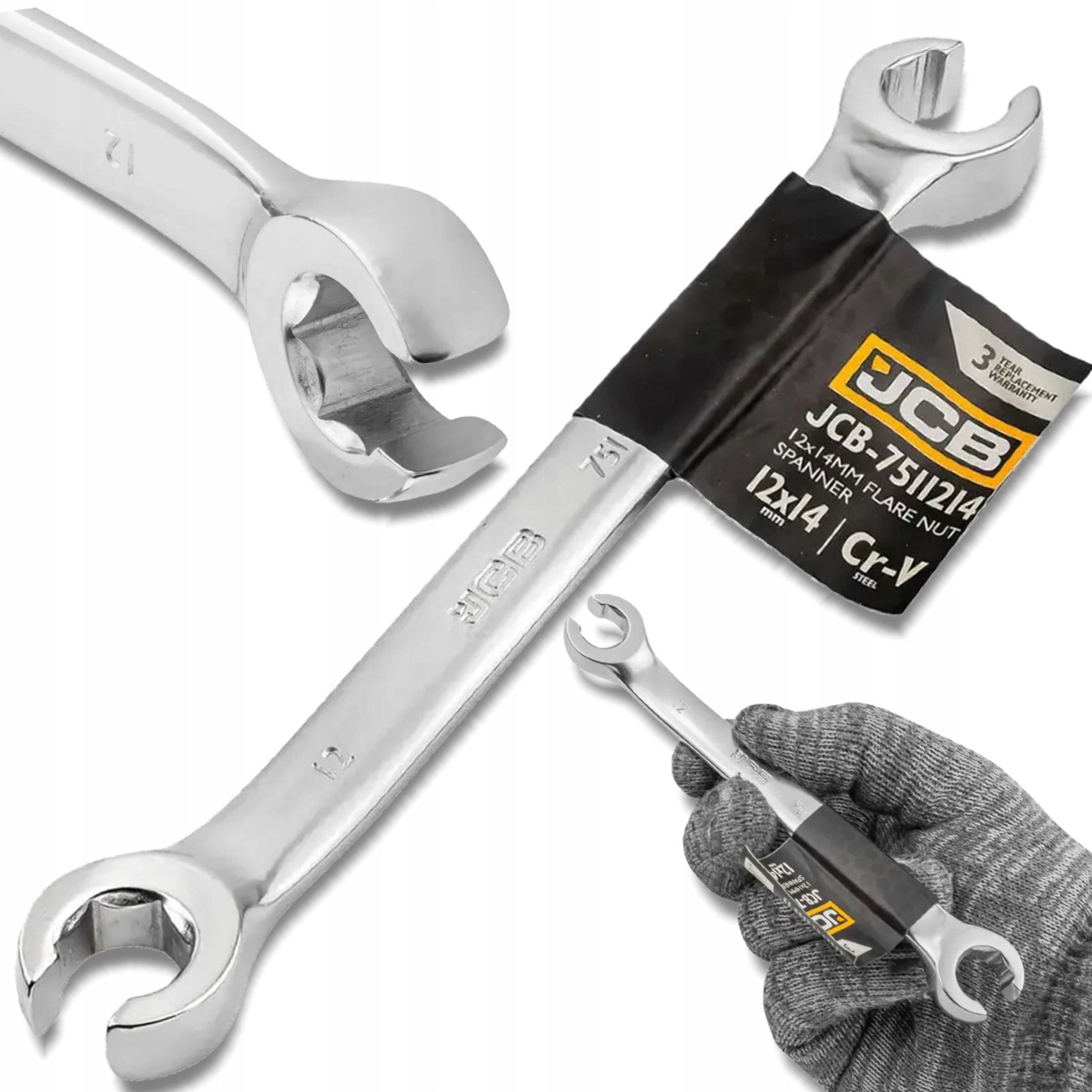 JCB Klucz oczkowy rozcięty 12mm x 14mm