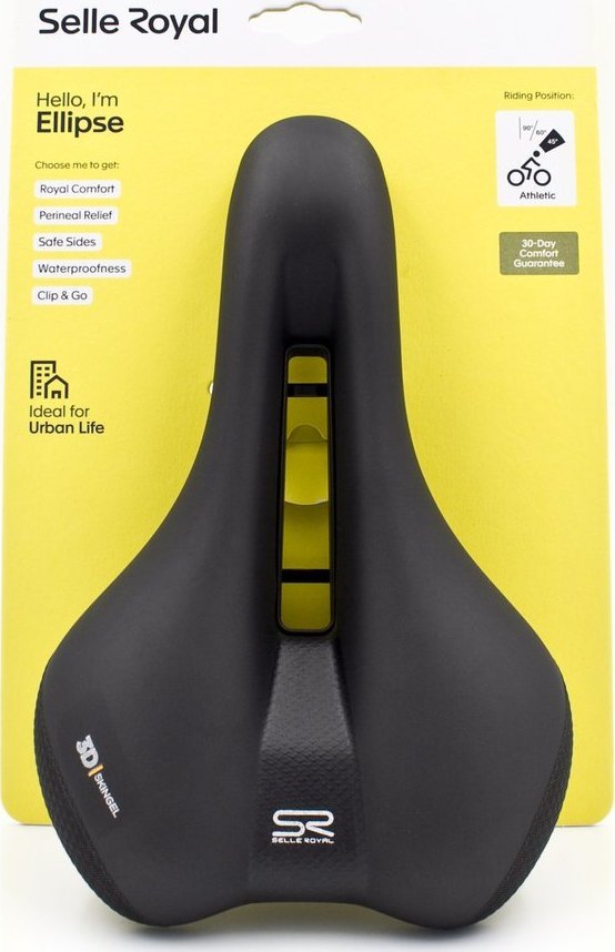 Selle Royal Siodło SELLEROYAL PREMIUM ATHLETIC 45st. ELLIPSE żelowe + elastomery unisex 406g (NEW 2023)