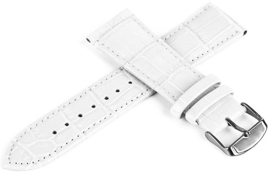 Skórzany pasek do zegarka Connect C1 16 mm biały XL .