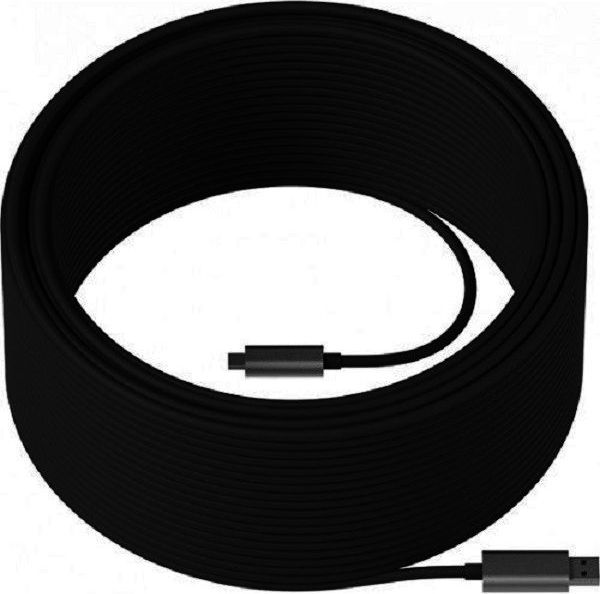 Kabel USB Logitech USB-A - USB-C 25 m Czarny (939-001802)