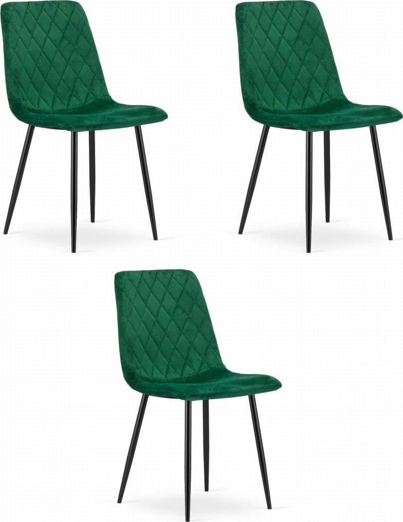 Leobert Krzesło TURIN - ciemna zieleń aksamit x 3